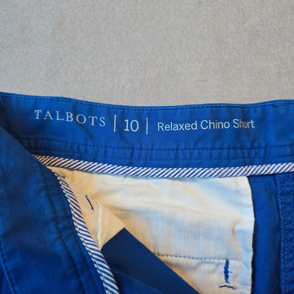 Talbots Relaxed Chino Shorts Womens 10 Blue Cotton Stretch Mid Rise Casual - Picture 5 of 6